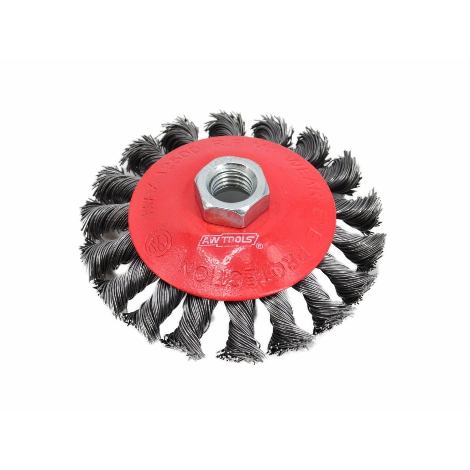 STEEL BEVELLED TWIST-KNOT WIRE WHEEL BRUSH 115mm M14 STEEL BEVELLED TWIST-KNOT WIRE WHEEL BRUSH 115mm M14