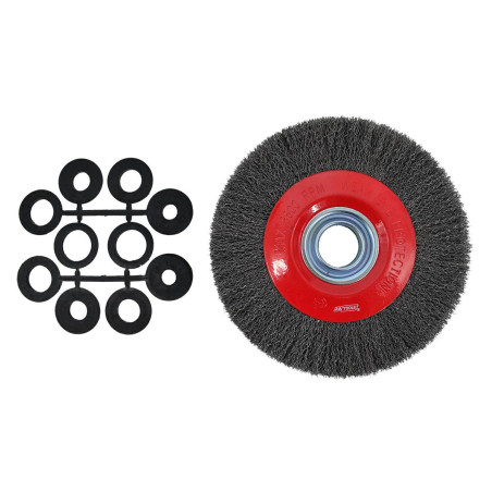 STEEL CRIMPED WIRE WHEEL BRUSH 200mm w/ BORE