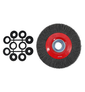 STEEL CRIMPED WIRE WHEEL BRUSH 200mm w/ BORE