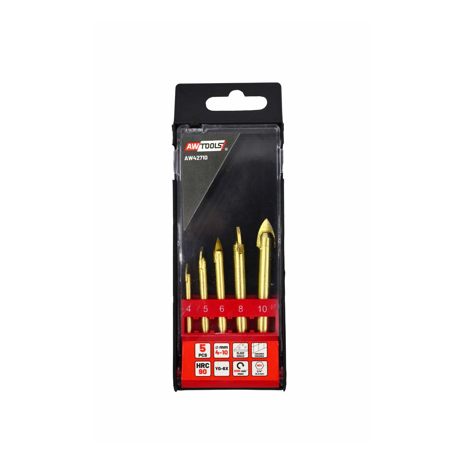TCT TiN TILE & GLASS DRILL BIT SET 4-10mm 5pcs TCT TiN TILE & GLASS DRILL BIT SET 4-10mm 5pcs