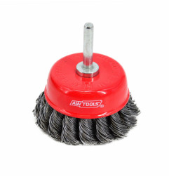 STEEL TWIST-KNOT WIRE CUP BRUSH 65mm w/ SHANK