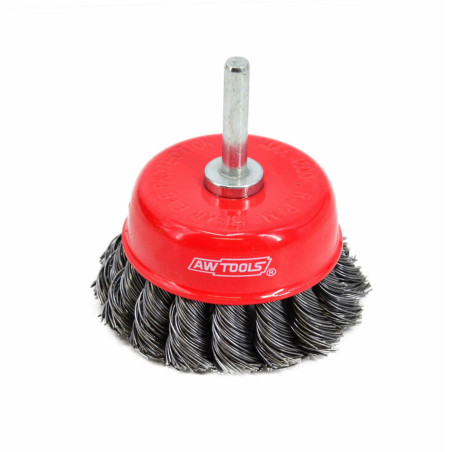 STEEL TWIST-KNOT WIRE CUP BRUSH 65mm w/ SHANK