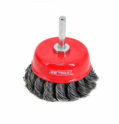 STEEL TWIST-KNOT WIRE CUP BRUSH 75mm w/ SHANK