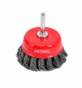 STEEL TWIST-KNOT WIRE CUP BRUSH 75mm w/ SHANK