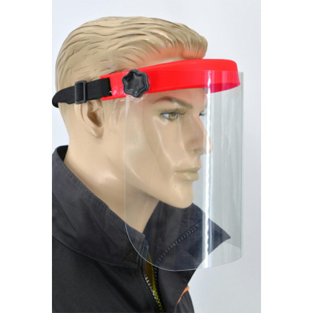 PROTECTIVE FACE SHIELD RED/ TILT ADJUSTMENT