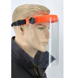 PROTECTIVE FACE SHIELD ORANGE/ TILT ADJUSTMENT