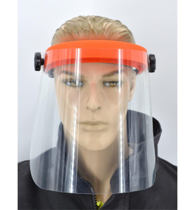 PROTECTIVE FACE SHIELD ORANGE/ TILT ADJUSTMENT