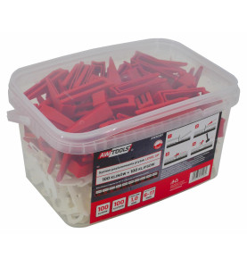 TILE LEVELLING SYSTEM CLIPS & WEDGES 1.0mm 6-17mm 100+100pcs