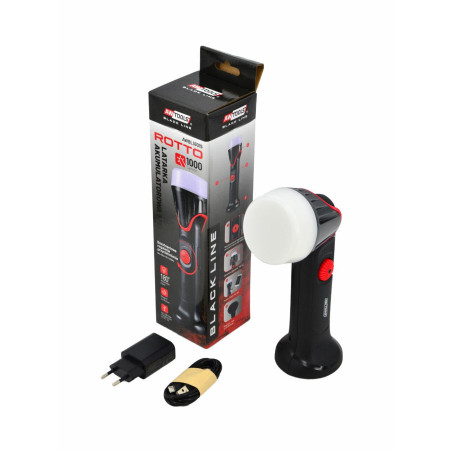 ULTRA BRIGHT RECHARGEABLE LED INSPECTION LAMP ROTTO 1000LM BLACK LINE
