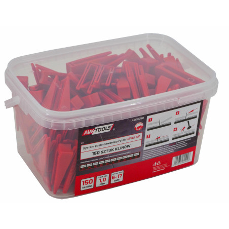 TILE LEVELLING SYSTEM WEDGES 1.0mm 6-17mm 150pcs