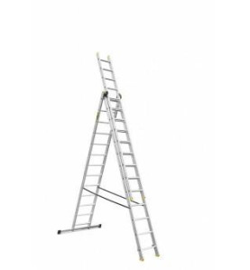 AWTOOLS DRABINA ALUMINIOWA 3x13 STOPNI 150KG ADAPATACJA NA SCHODY