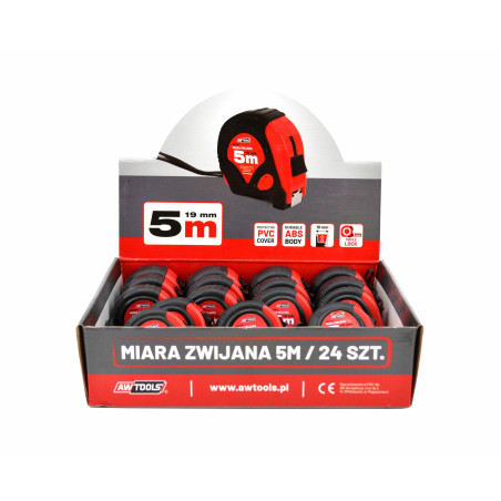 MIARA ZWIJANA CZERWONO-CZARNA 10m x 25mm ABS TPR 2-STOP