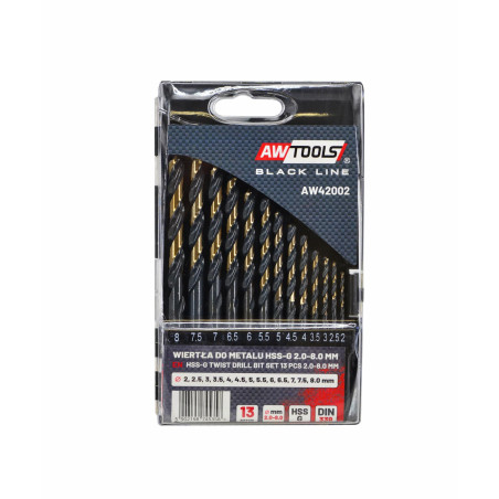 HSS M2 PREMIUM METAL TWIST DRILL BIT SET 13pcs /2.0-8.0mm/ BLACK LINE