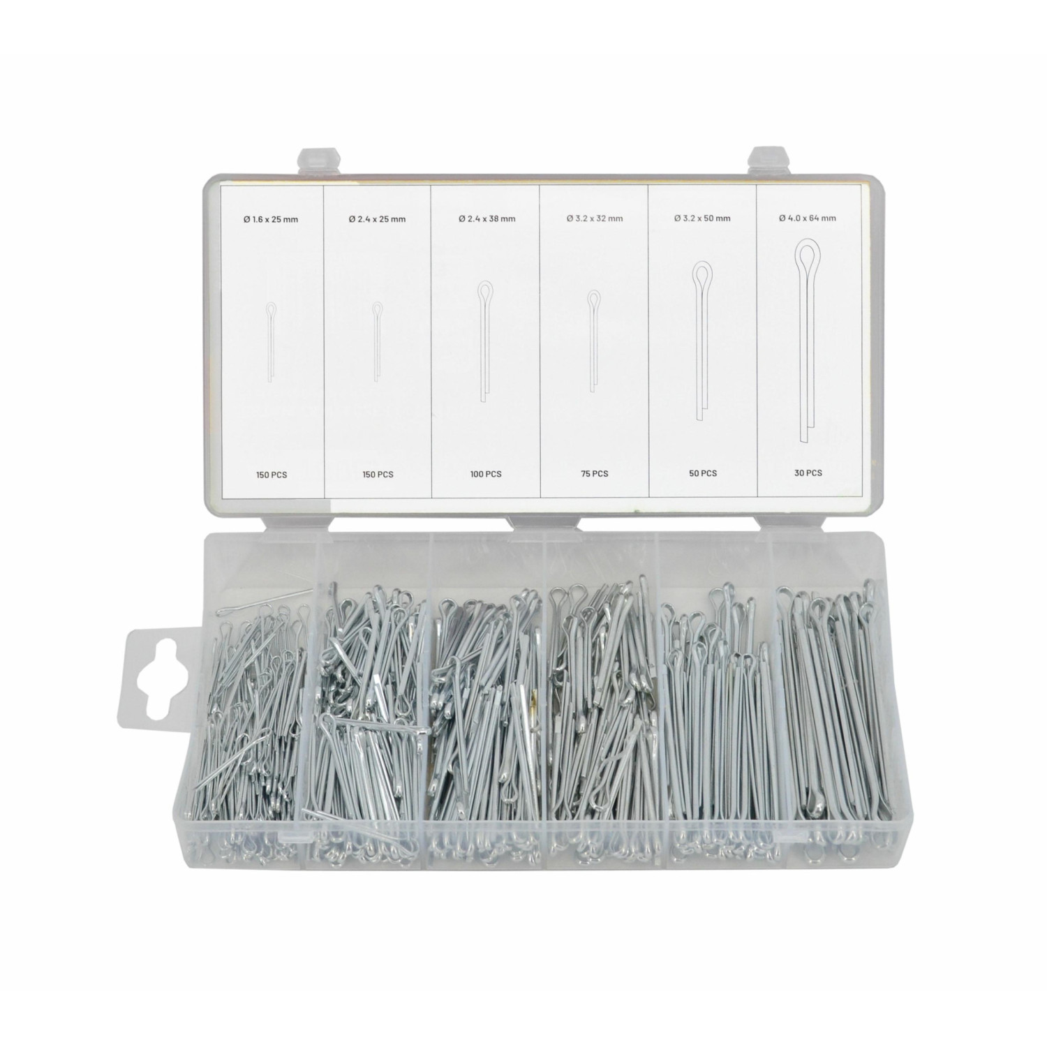 STRAIGHT COTTER/ SPLIT PIN ASSORTMENT SET 555pcs STRAIGHT COTTER/ SPLIT PIN ASSORTMENT SET 555pcs