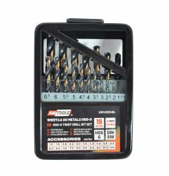 HSS M2 PREMIUM METAL TWIST DRILL BIT SET 19pcs /1.0-10.0mm/ BLACK LINE