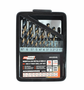 HSS M2 PREMIUM METAL TWIST DRILL BIT SET 19pcs /1.0-10.0mm/ BLACK LINE