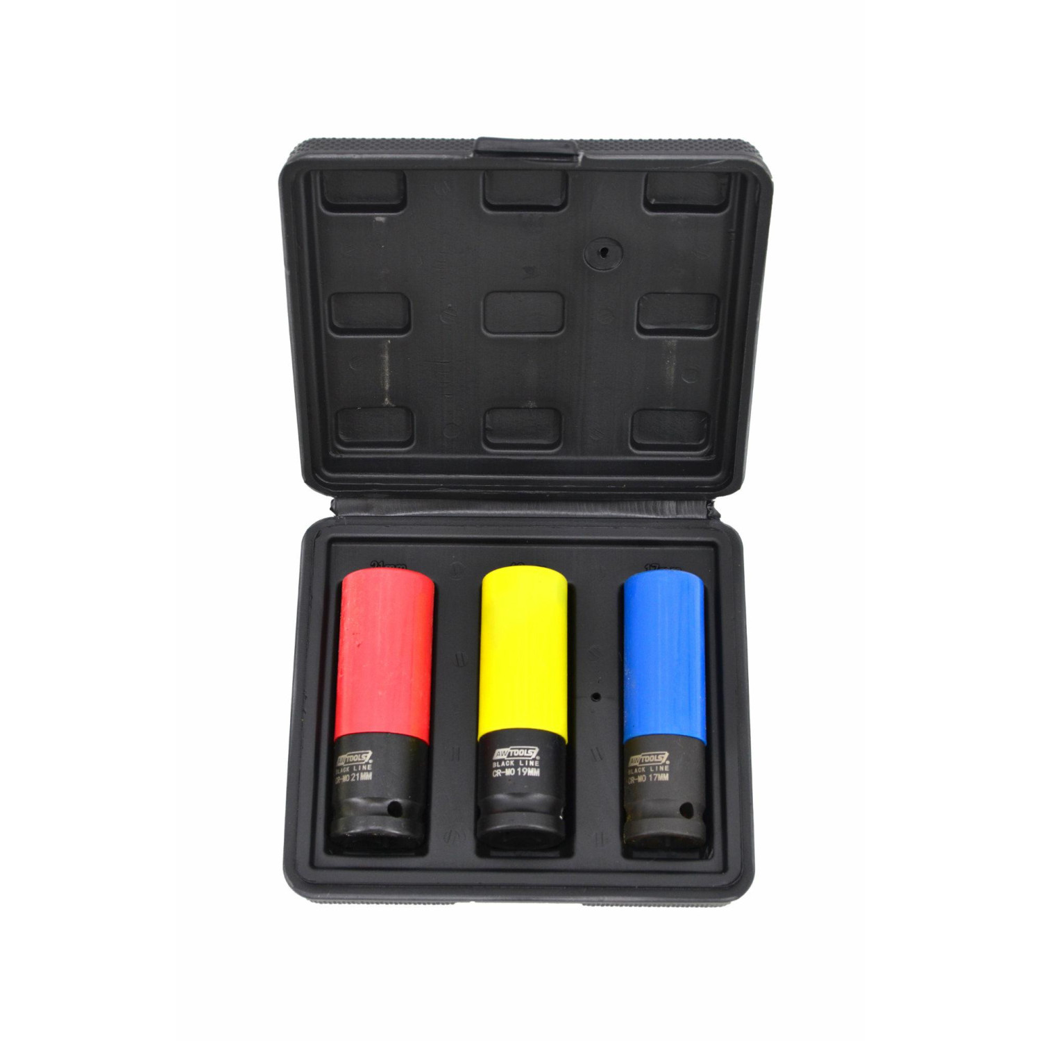 1/2" DRIVE ALLOY WHEEL DEEP IMPACT SOCKET SET 17-19-21mm 3pcs