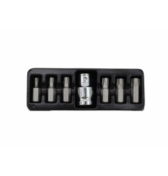 KOŃCÓWKI TORX 7elem. T25 - T55 + ADAPTER BLACK LINE