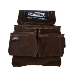 SUEDE LEATHER TOOL POUCH/ 4-POCKETS 