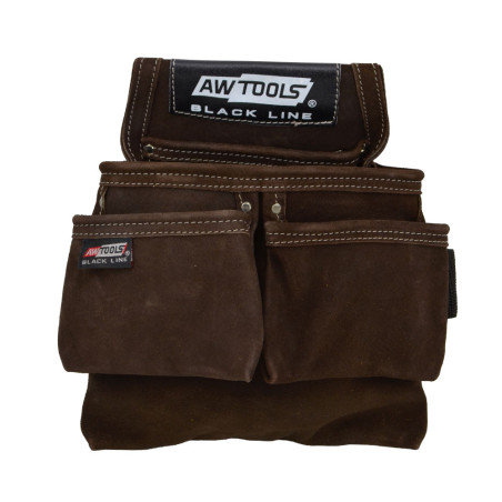 SUEDE LEATHER TOOL POUCH/ 4-POCKETS 