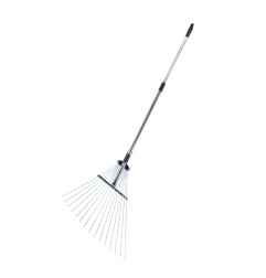 STAINLESS STEEL ADJUSTABLE LEAF RAKE TELESCOPIC SHAFT 76-130cm