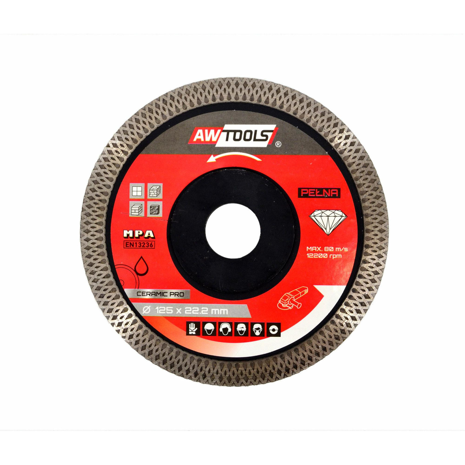 TARCZA DIAMENTOWA PEŁNA DO GRESU 125x22,2 / CERAMIC PRO