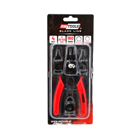 4-IN-1 CIRCLIP PLIER SET 4pcs 160mm w/ INTERCHANGEABLE HEADS