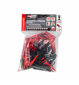 SYSTEM POZIOMOWANIA PŁYTEK STANDARD 1,0mm - 7-15mm - KLIPS 50szt. + KLIN 50szt.