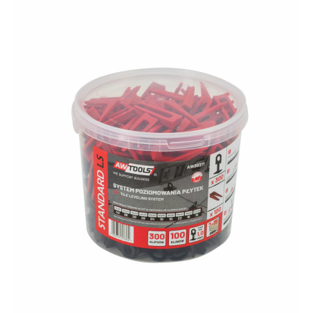 TILE LEVELLING SYSTEM CLIPS & WEDGES STANDARD 1.0mm 7-15mm 300+100pcs