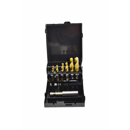 ZESTAW WIERTEŁ GWINTUJĄCYCH M3-M10 7 SZTUK ŻÓŁTE