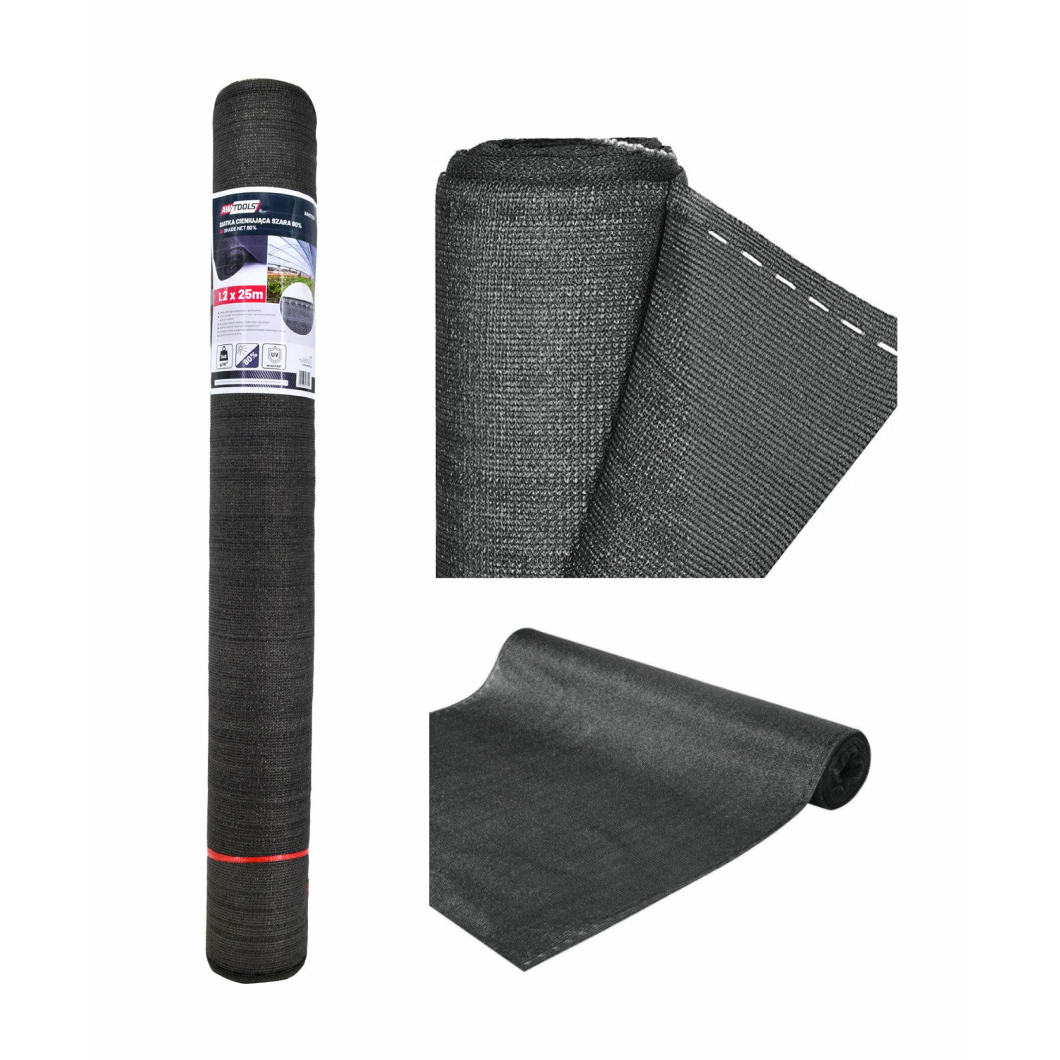 SHADE MESH FABRIC 180g 1,2X50m/ SZARA UV 90%