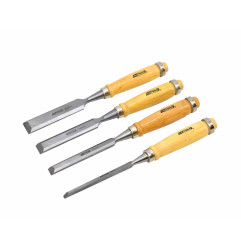 WOODWORKING CHISEL SET 6-24mm 4pcs/ WOODEN HANDLE