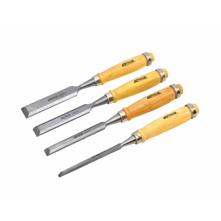 WOODWORKING CHISEL SET 6-24mm 4pcs/ WOODEN HANDLE