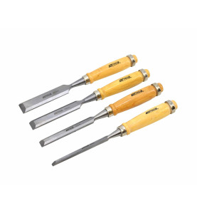 WOODWORKING CHISEL SET 6-24mm 4pcs/ WOODEN HANDLE