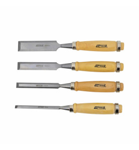 WOODWORKING CHISEL SET 6-24mm 4pcs/ WOODEN HANDLE
