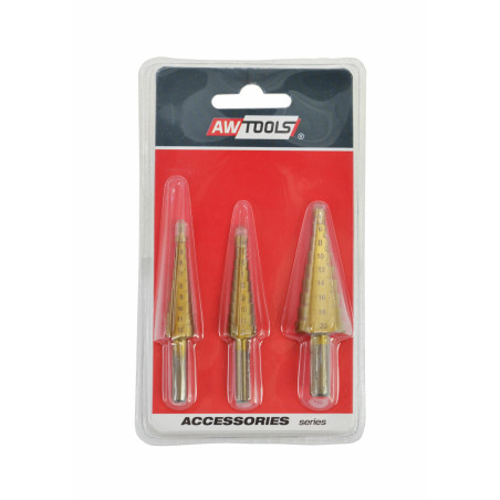 HSS-TiN STEP DRILL BIT SET 3pcs 3-20mm