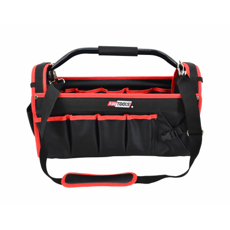 OPEN-TOP TOOL BAG w/ STEEL HANDLE & 31-POCKETS
