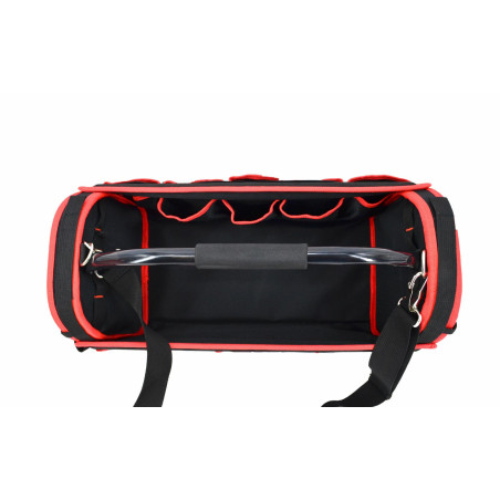 OPEN-TOP TOOL BAG w/ STEEL HANDLE & 31-POCKETS