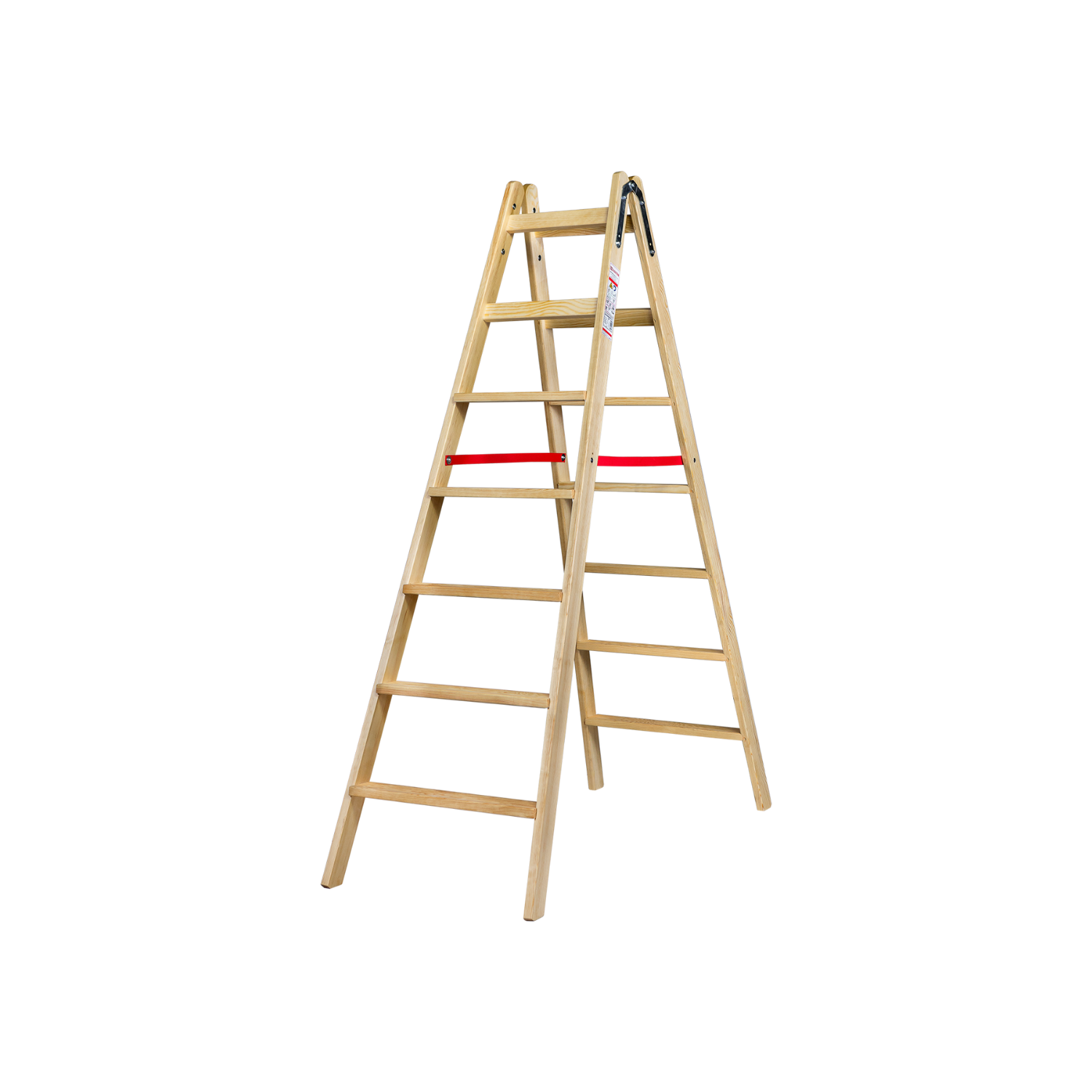 WOODEN DOUBLE-SIDED LADDER 2x7 150kg