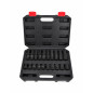 1/2" DRIVE STANDARD & DEEP IMPACT SOCKET SET 10-19mm 20pcs BLACK LINE