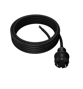 CONNECTION CABLE+PLUG 2m 2x1,5 BK. H05VV-F