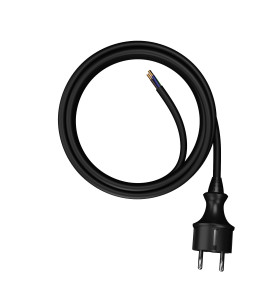 CONNECTION CABLE+PLUG 1,5m 2x1,0 BK. H05VV-F