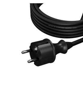 CONNECTION CABLE+PLUG 3m 2x1,0 BK. H05VV-F