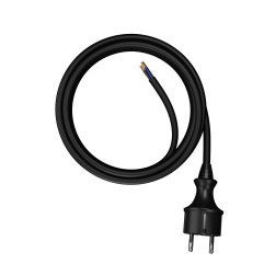 CONNECTION CABLE+PLUG 1,5m 3x1,5 BK. H05VV-F