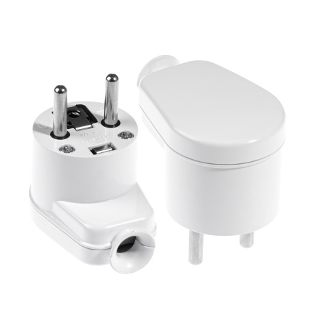 ANGLED POWER PLUG 10pcs WHITE WT-16