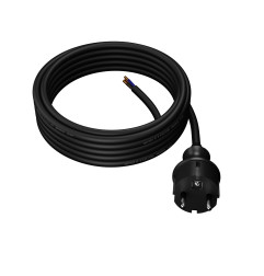 CONNECTION CABLE+PLUG 2m 3x1,0 BK. H05VV-F