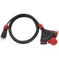 EXTENSION CORD EXTREME 10m 3x1,5mm 3-WAY IP54 16A/4000W