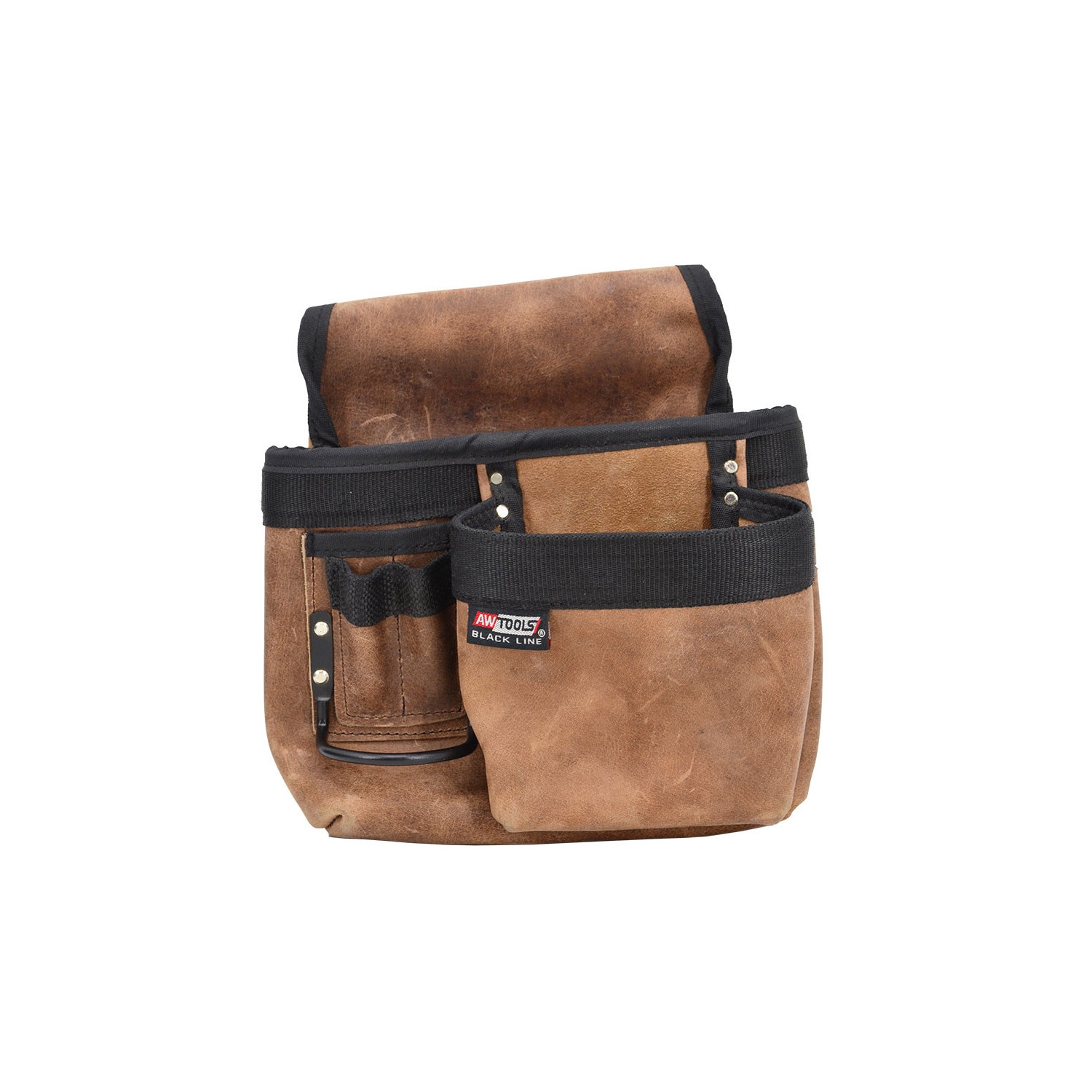 5-POCKET GRAIN LEATHER TOOL POUCH/