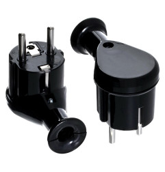 ANGLED POWER PLUG 10pcs BLACK WT-50