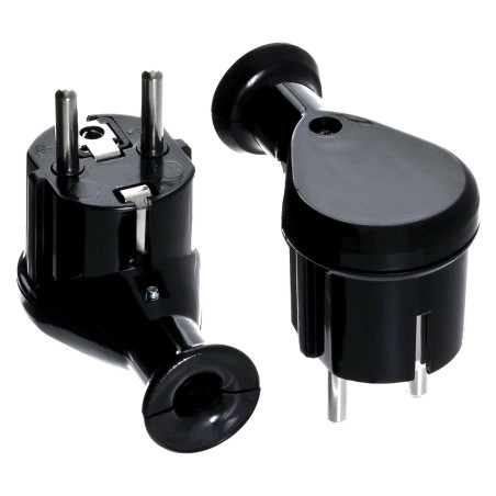 ANGLED POWER PLUG 10pcs BLACK WT-50